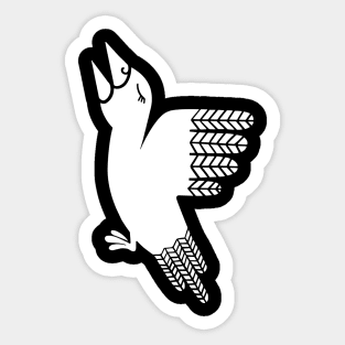 black and white bird Sticker